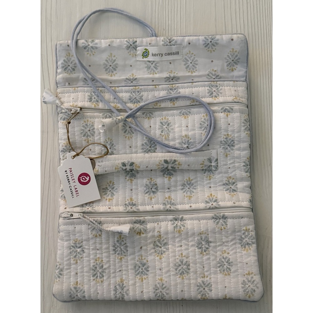 Kerry Cassill Jewelry Travel Roller Zippered 100% Cotton Vacation NWT $44